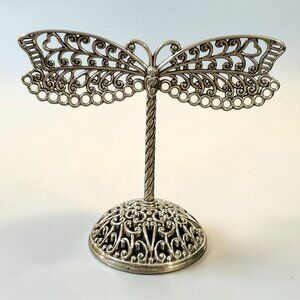 Vintage Brighton Dragonfly Earring Holder Silver Jewelry Stand Taiwan